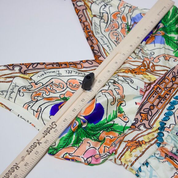 Anthropologie x Collette Dinnigan 100% Silk Midi Dress Shoulder Bows Women Sz. 2 - Picture 15 of 16